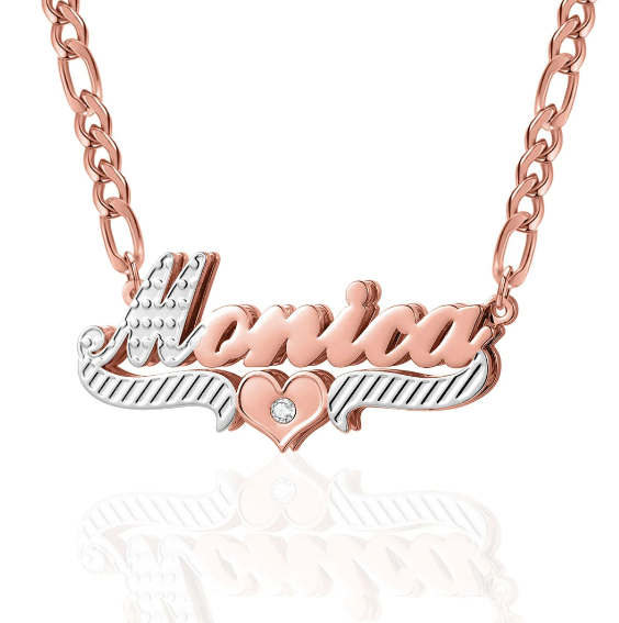 Double Plated Custom Heart Name Necklace Chantel The Label