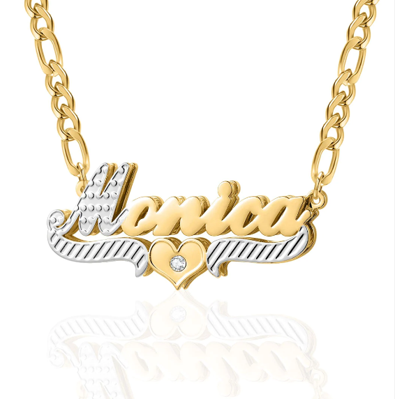 Double Plated Custom Heart Name Necklace Chantel The Label